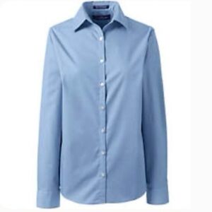 Lands' End Blue Casual Button Down Shirt